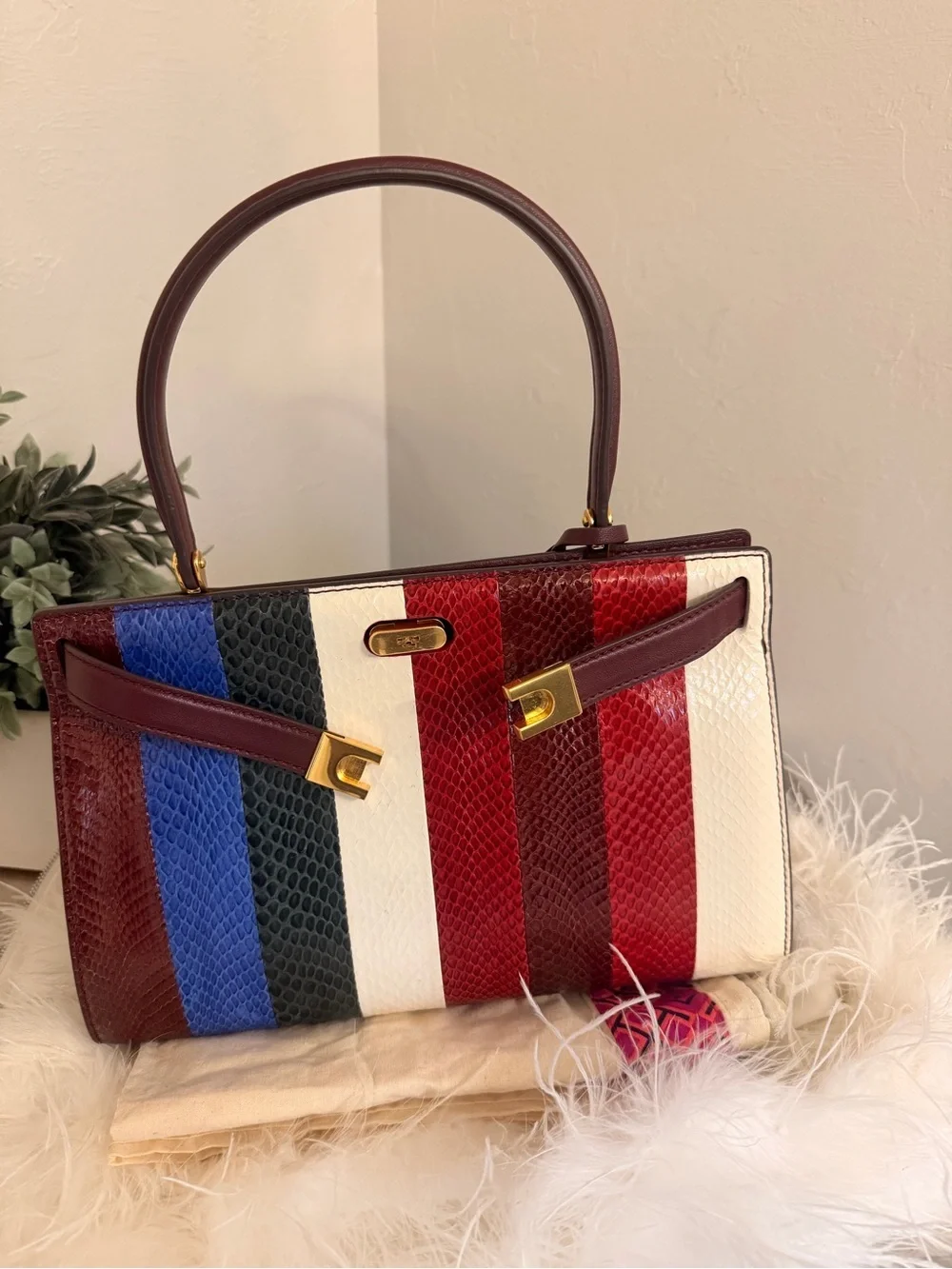 Tory Burch Striped Lee Radziwill Small Bag